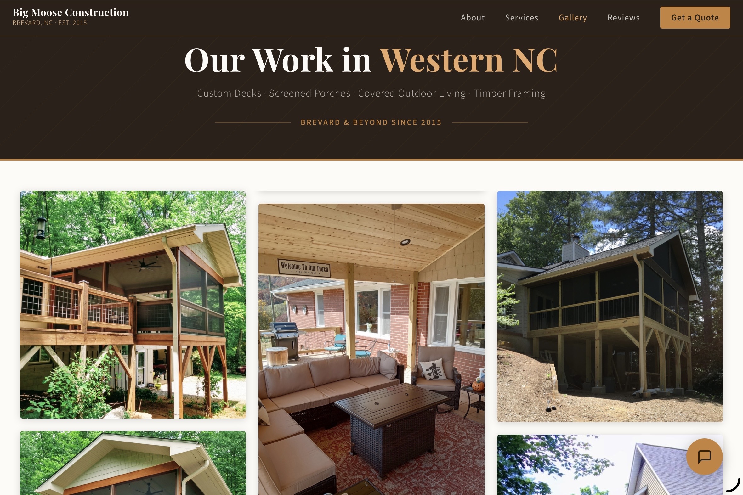 Big Moose Construction gallery, Our Work in Western NC
